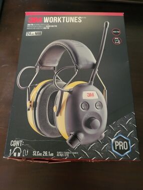 3M WorkTunes Over-Ear Electronic Hearing Protector Headphones - Yellow/Black